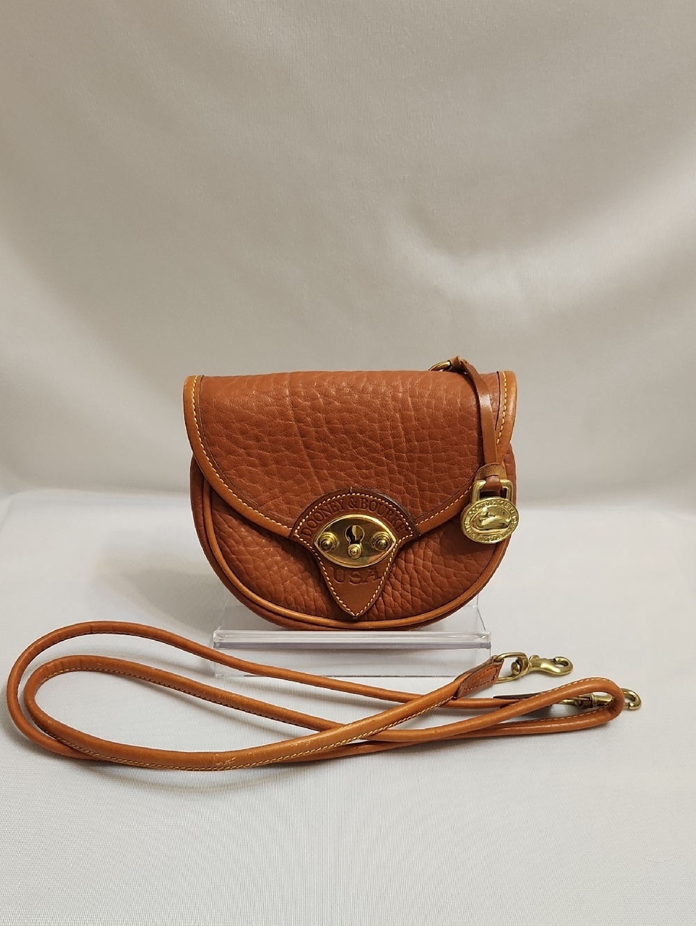 Vintage Dooney & Bourke Leather Calvery Mini Belt Bag Crossbody Bag - Picture 2 of 16